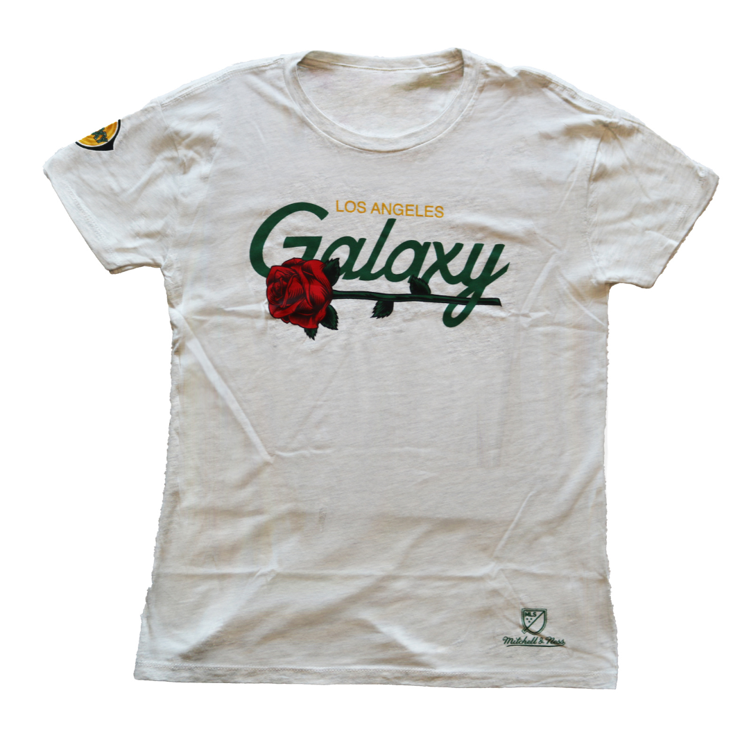 LA Galaxy 2023 Women's Mitchell & Ness Rose White T-Shirt