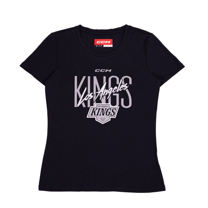 LA Kings Womens Badge Logo Black Short Sleeve Tee