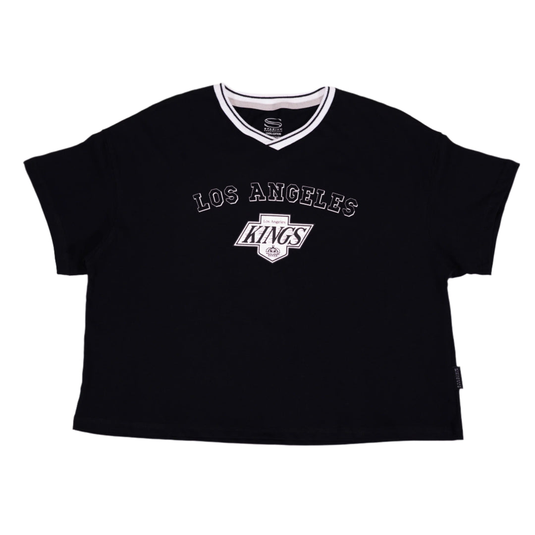 LA Kings Women Stadium Essentials NHL Roar Black Cropped T-Shirt