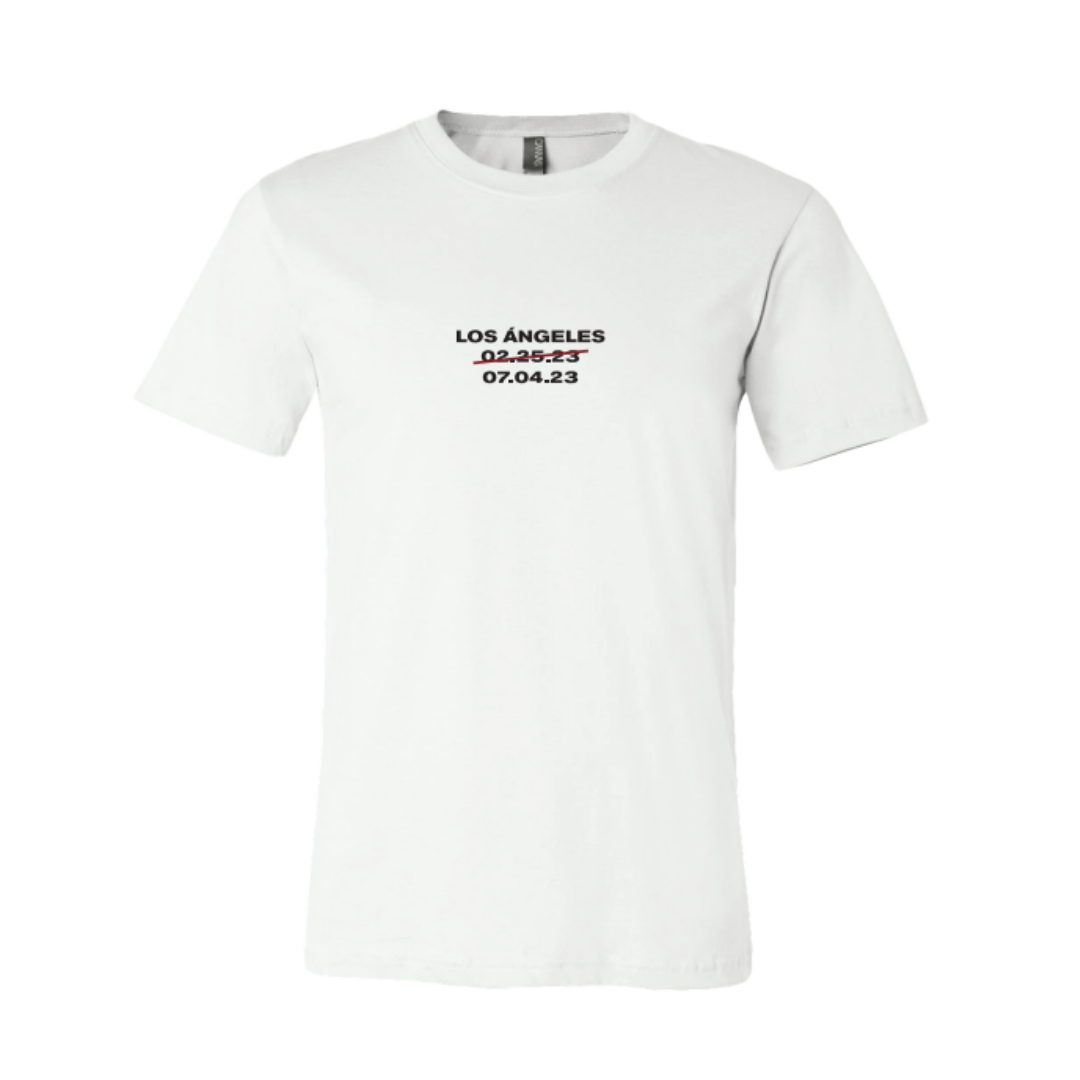 LA Galaxy 2023 Newspaper White T-Shirt