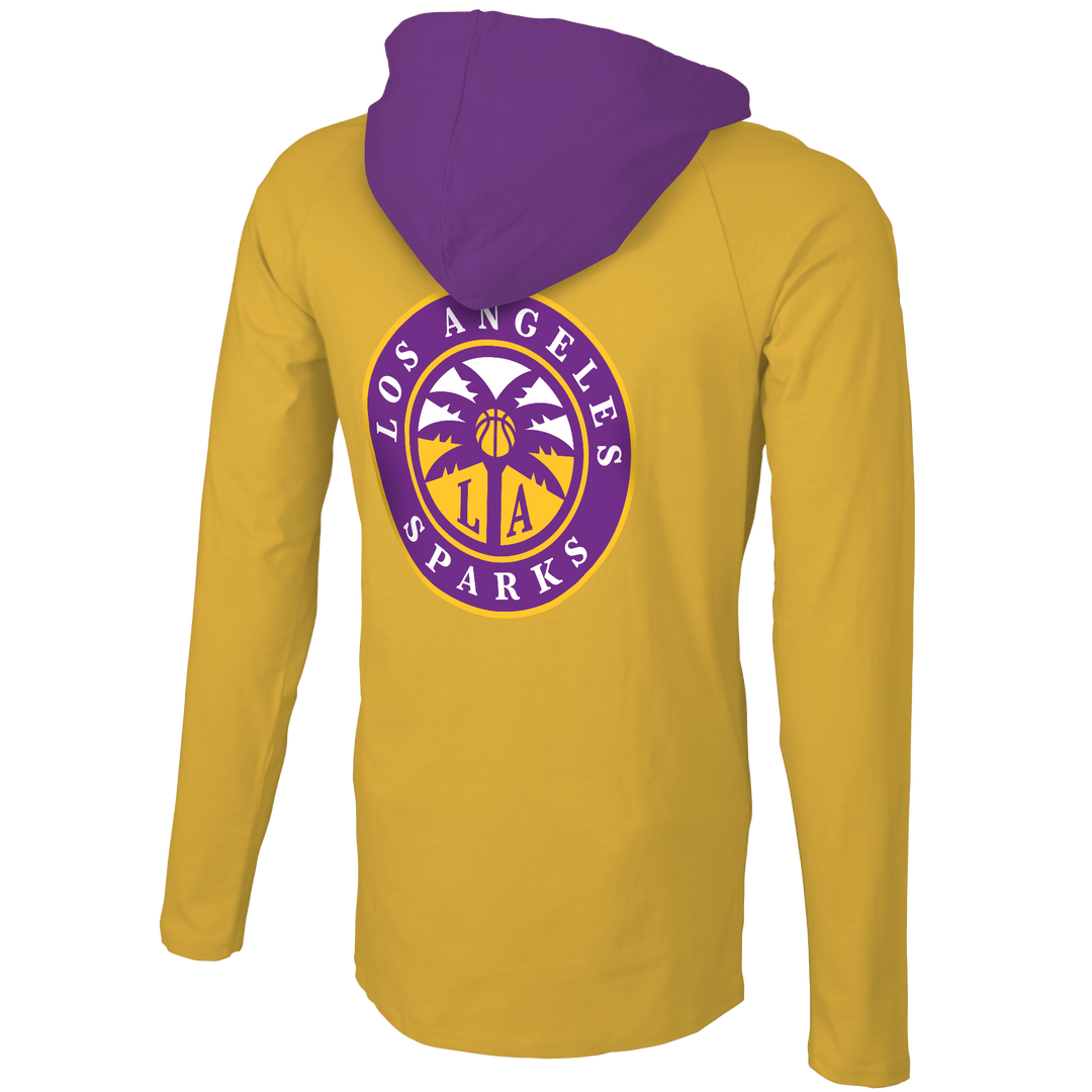 Sparks Stadium Essentials NBA Tradition Yellow Long Sleeve Hooded T-Shirt