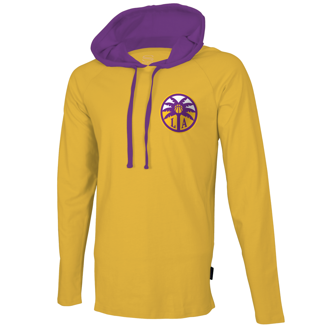 Sparks Stadium Essentials NBA Tradition Yellow Long Sleeve Hooded T-Shirt