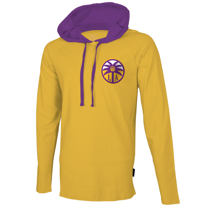 Sparks Stadium Essentials NBA Tradition Yellow Long Sleeve Hooded T-Shirt