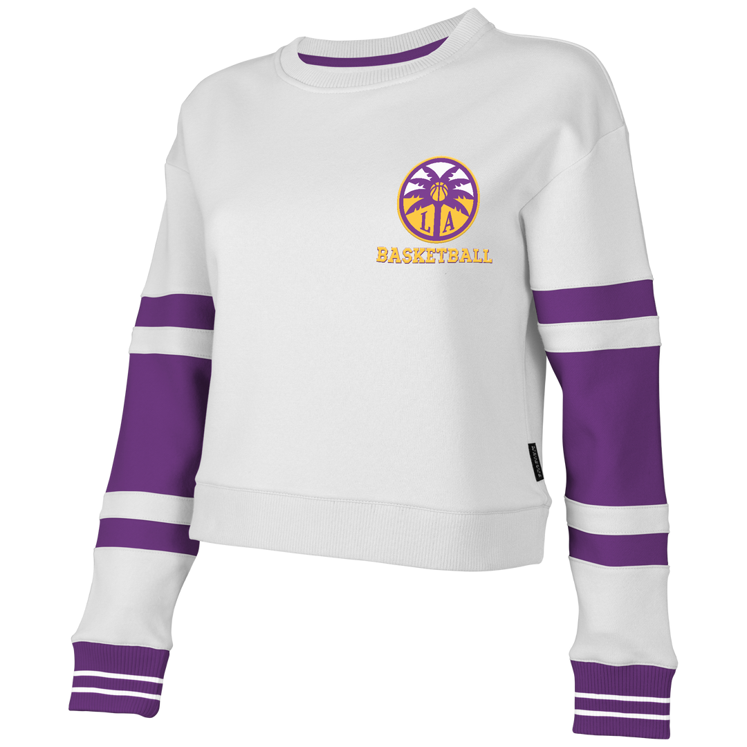 Sparks Stadium Essentials WNBA Scrimmage White Cropped Long Sleeve Shirt