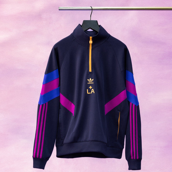 LA GALAXY adidas 2025 Originals Purple Half Zip Crew Sweatshirt