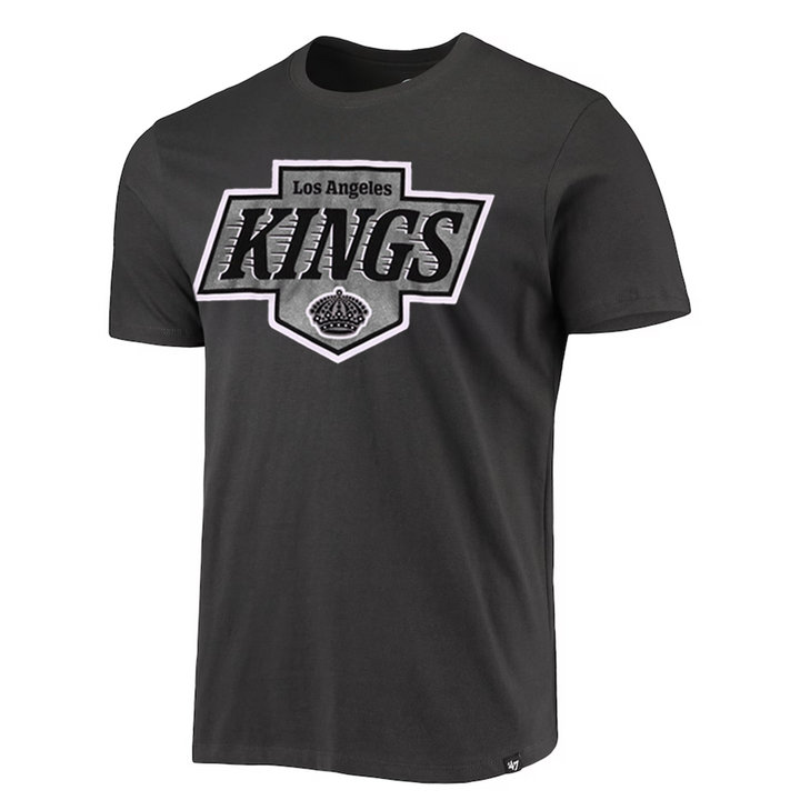 LA Kings '47 Primary Logo Super Rival Charcoal T-Shirt