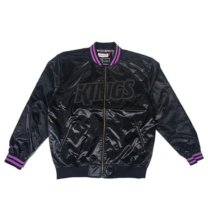 LA Kings Mitchell & Ness Black Stateside Pastel Bomber Jacket