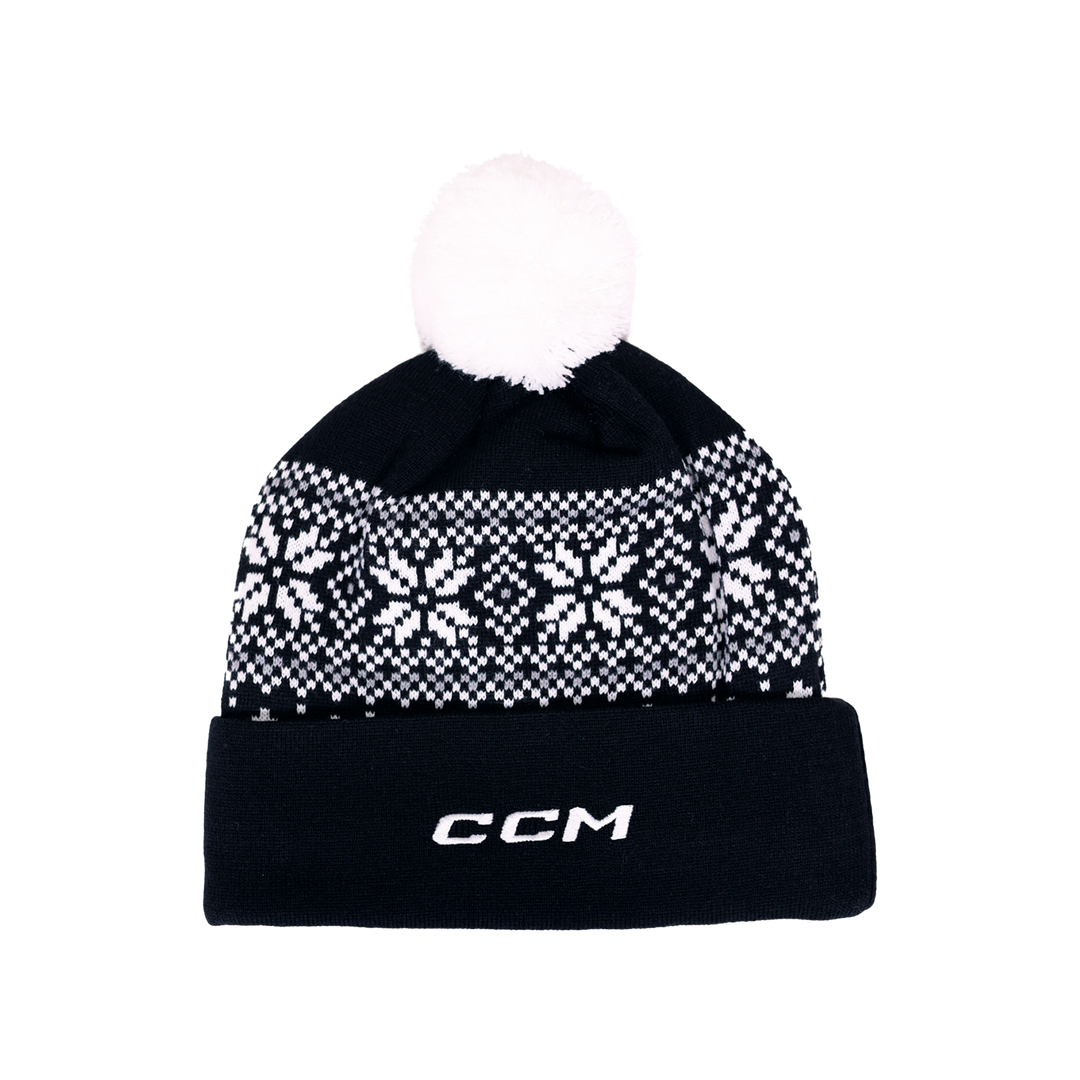 LA Kings CCM Wordmark Logo Pom Knit Beanie