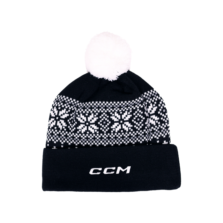 LA Kings CCM Wordmark Logo Pom Knit Beanie