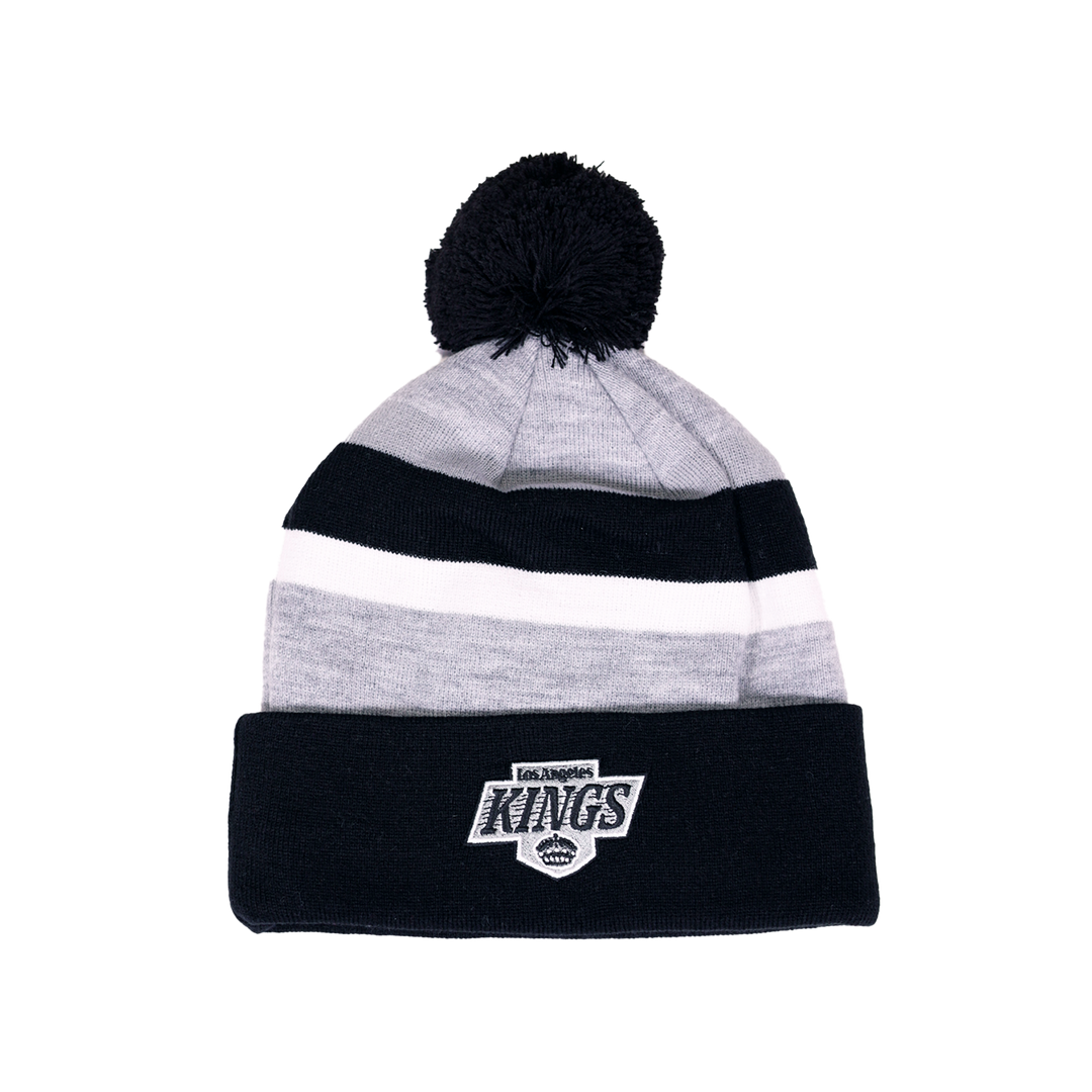 LA Kings CCM Chevy Logo Stripe Pom Knit Beanie