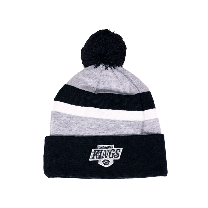LA Kings CCM Chevy Logo Stripe Pom Knit Beanie