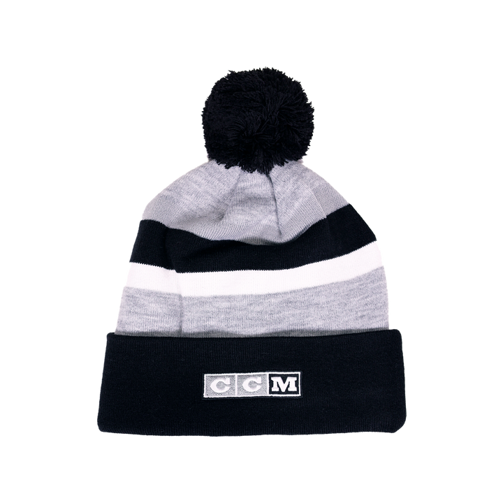 LA Kings CCM Chevy Logo Stripe Pom Knit Beanie