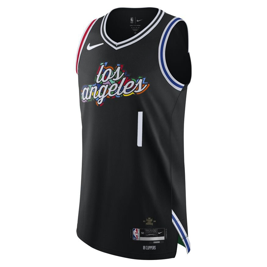 Nike La Clippers City Edition Reggie Jackson Authentics Jersey 52