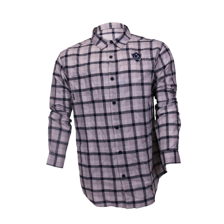 LA Galaxy 2020 Columbia Exposure Gray Flannel Button-Up Long Sleeve Shirt