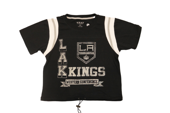 Kings wEAr by Erin Andrews Women Short Sleeve Cinched Color Block Top T-Shirt