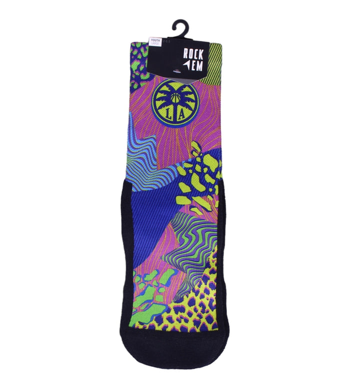LA Sparks Rock Em Born & Raised 90s Socks