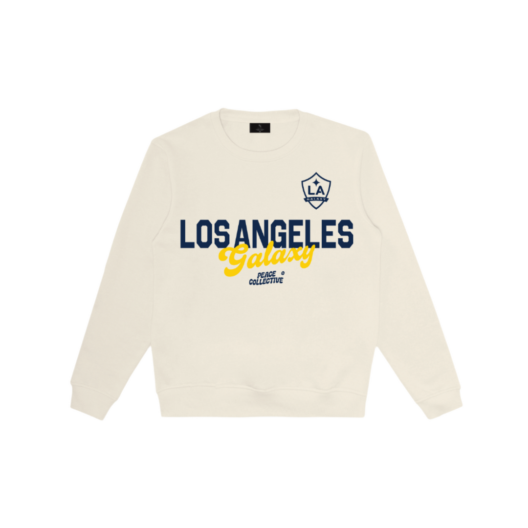 LA GALAXY Youth Peace Collective Patchwork Crewneck - Cream