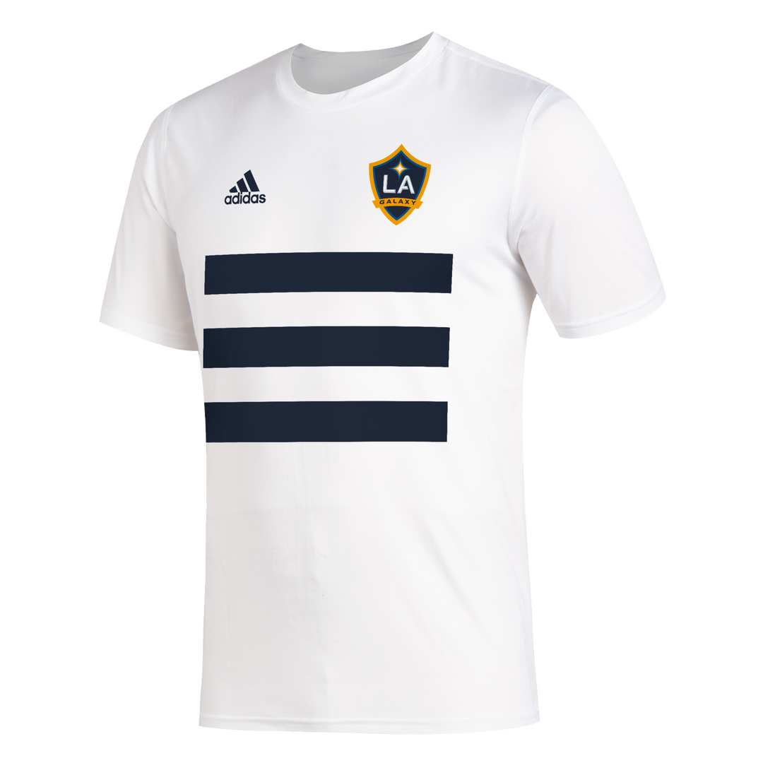 LA Galaxy Three Stripe Short Sleeve T-Shirt