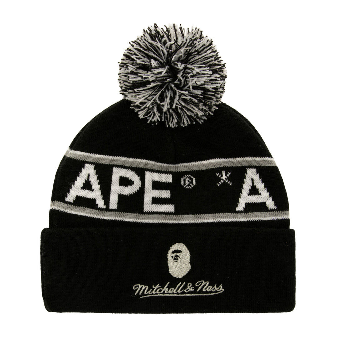 LA Kings Mitchell & Ness Black BAPE Cuffed Knit Beanie