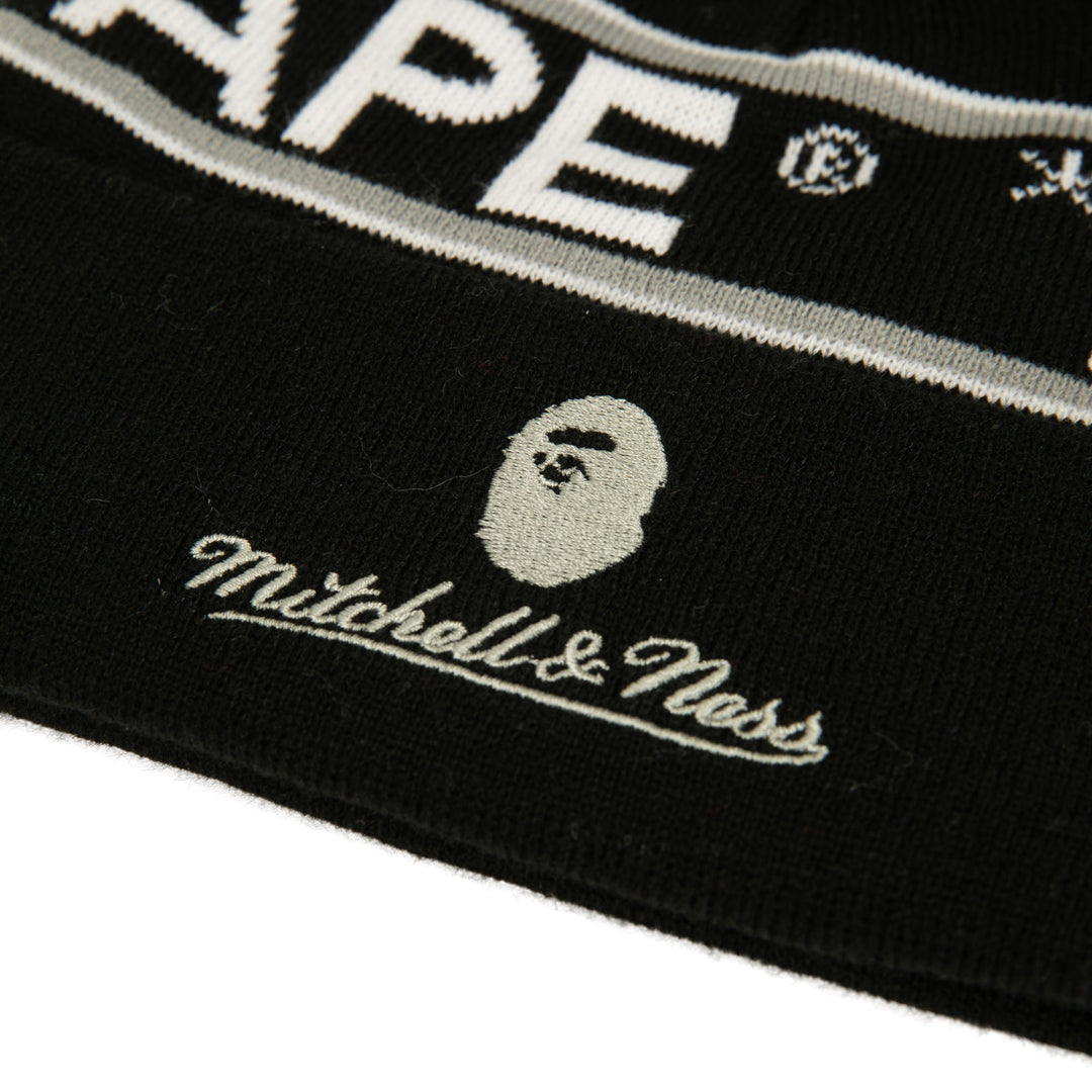 LA Kings Mitchell & Ness Black BAPE Cuffed Knit Beanie
