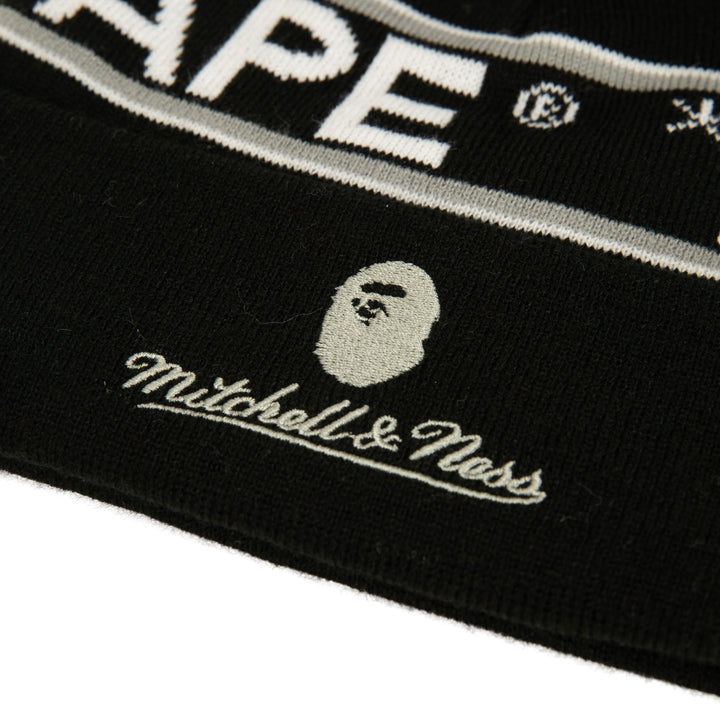 LA Kings Mitchell & Ness Black BAPE Cuffed Knit Beanie