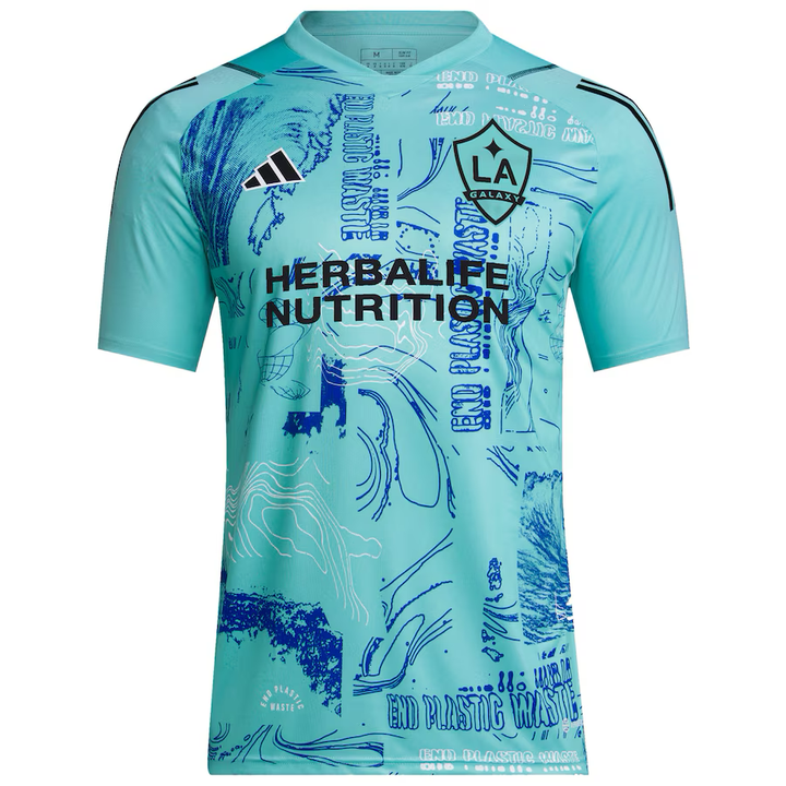 LA Galaxy 23 adidas Teal One Planet Jersey