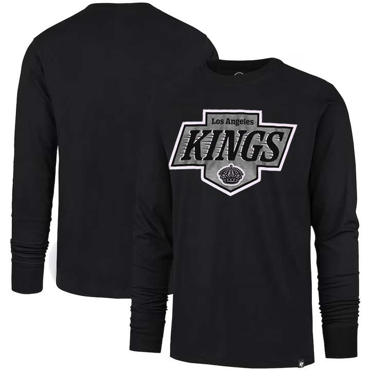 LA Kings '47 Primary Logo Franklin Black Long Sleeve T-Shirt