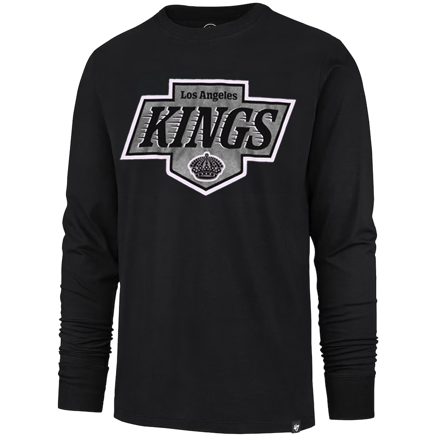 LA Kings '47 Primary Logo Franklin Black Long Sleeve T-Shirt