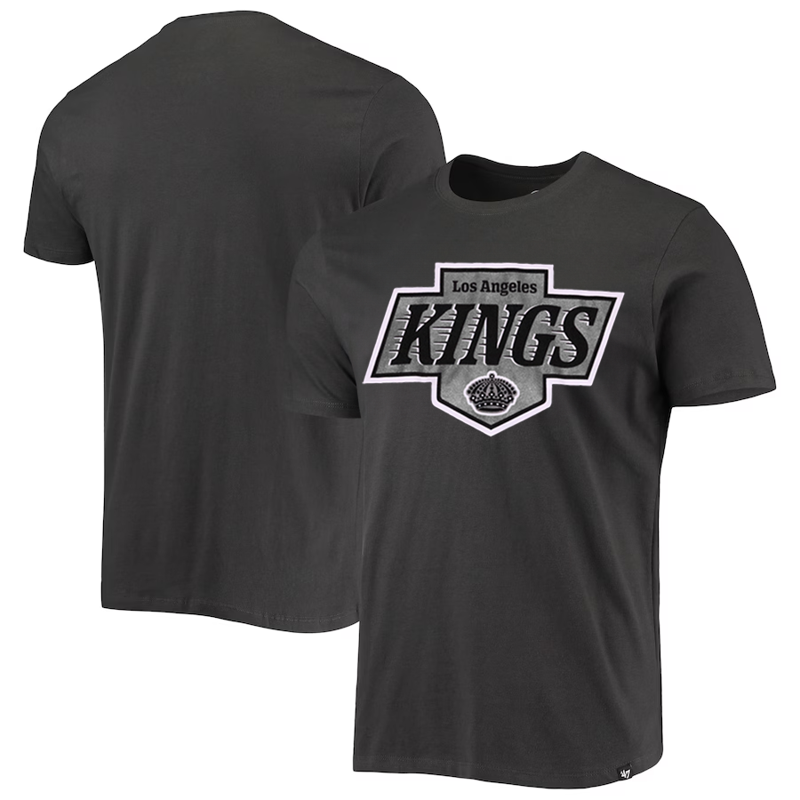 LA Kings '47 Primary Logo Super Rival Charcoal T-Shirt