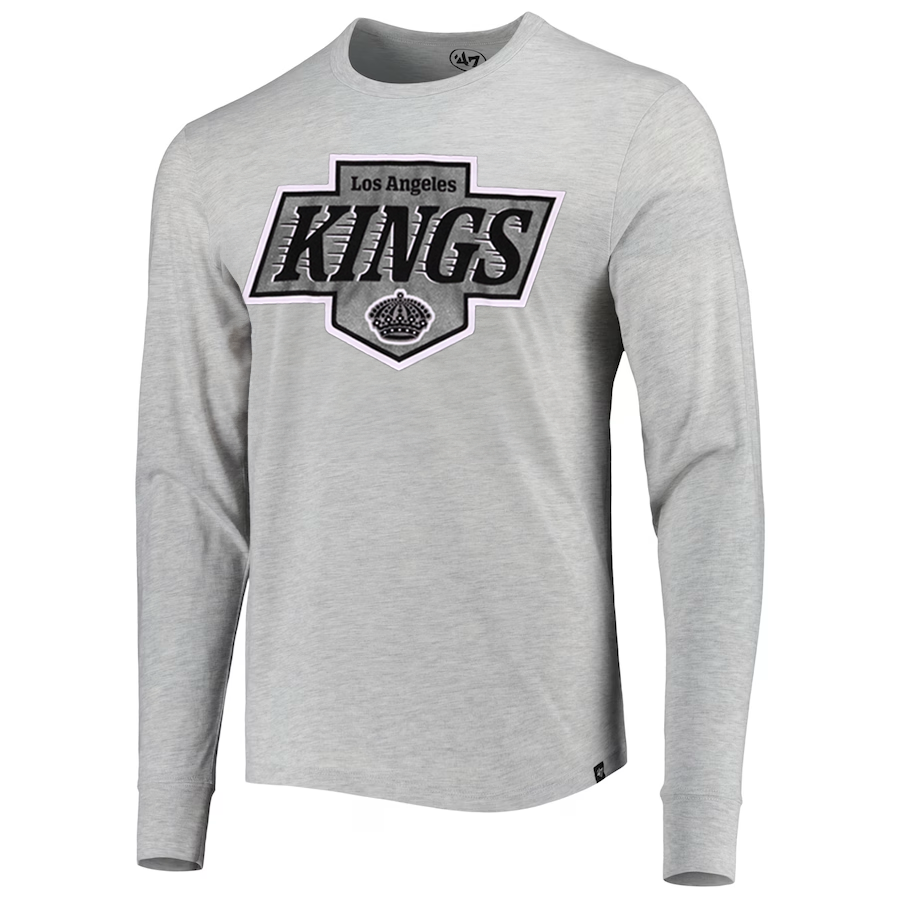 LA Kings '47 Primary Logo Franklin Gray Long Sleeve T-Shirt