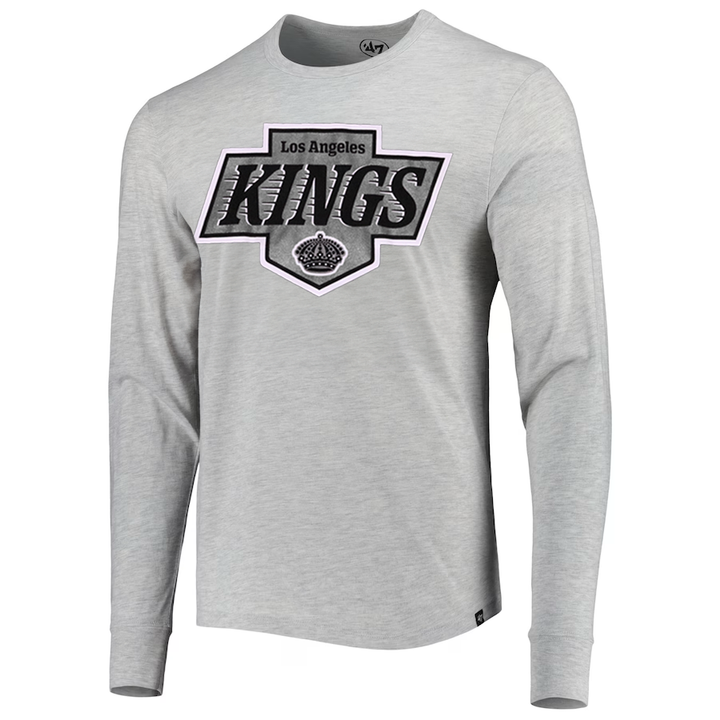 LA Kings '47 Primary Logo Franklin Gray Long Sleeve T-Shirt