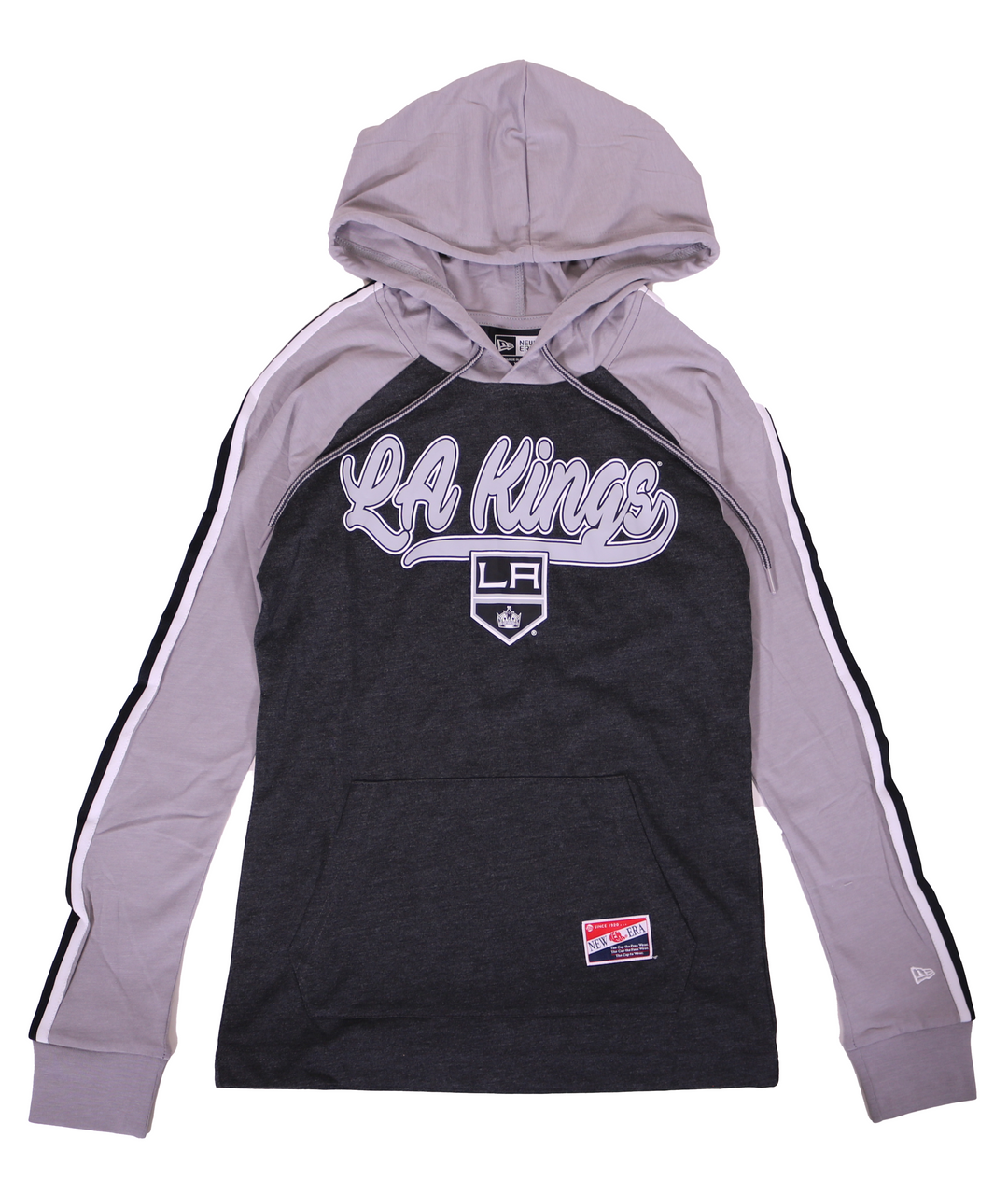 LA Kings Women's New Era Black/ Gray Hooded Long Sleeve Shirt