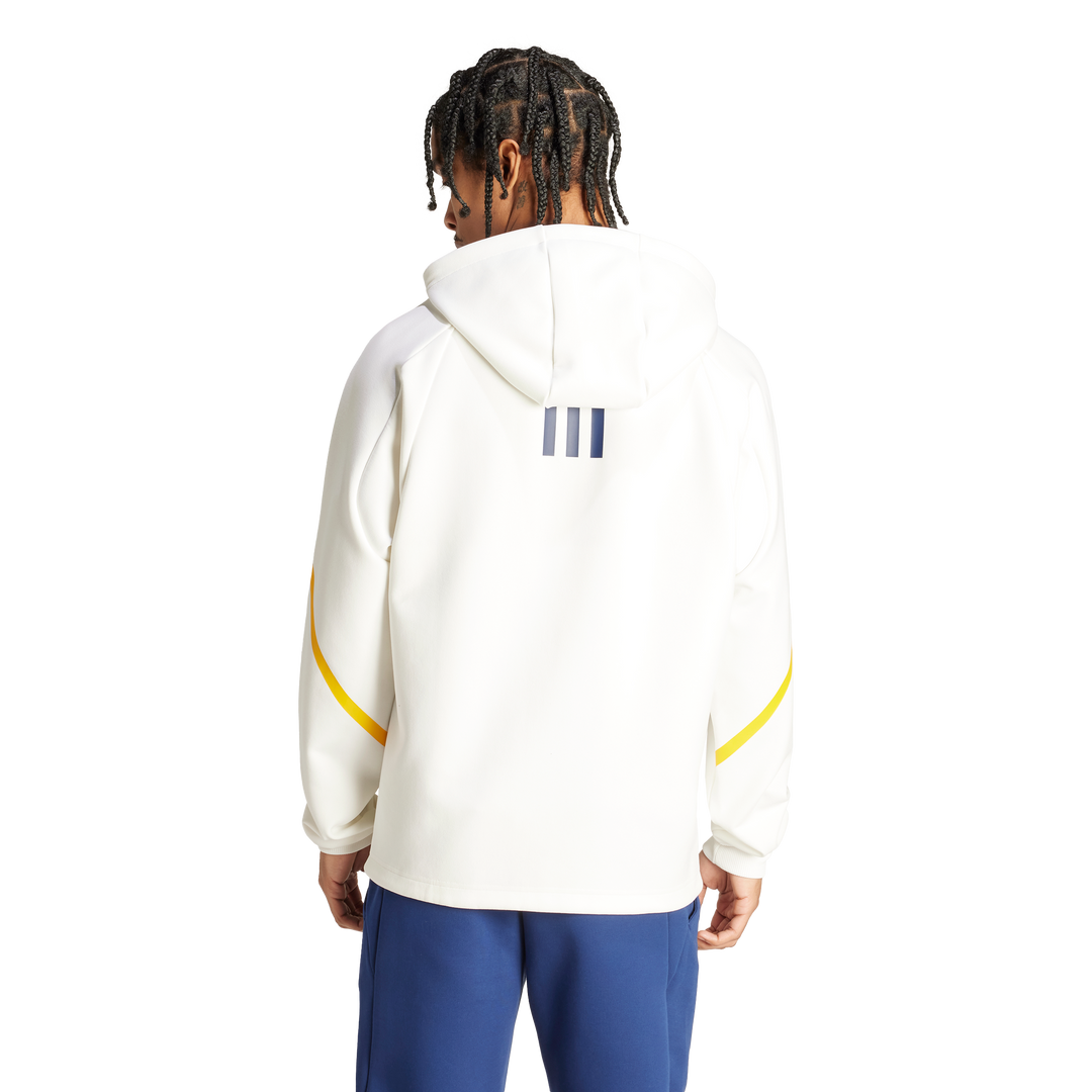 LA Galaxy 2024 adidas Angeleno Anthem White Full-Zip Jacket