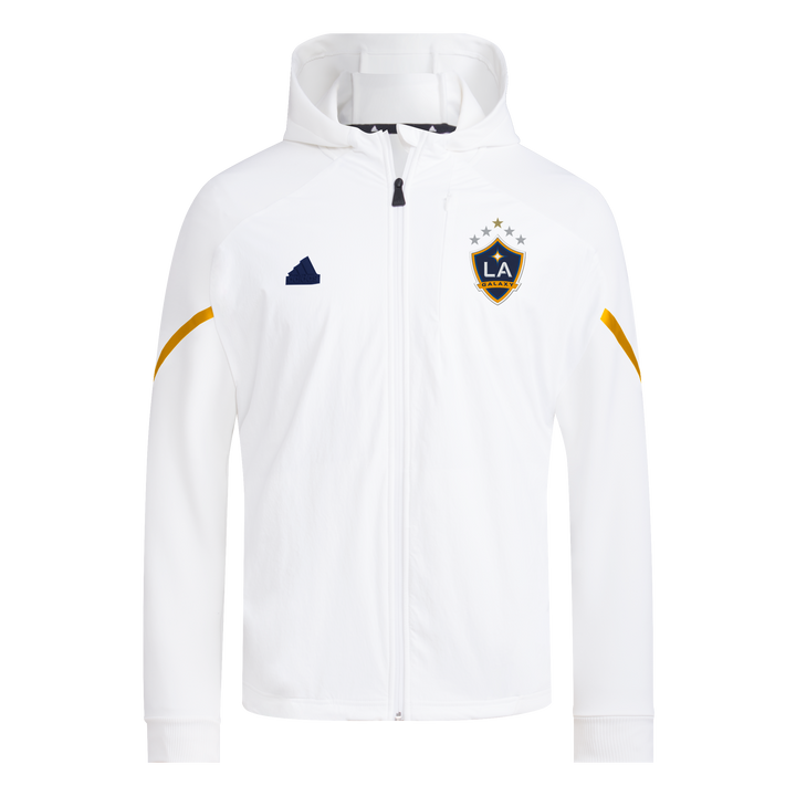 LA Galaxy 2024 adidas Angeleno Anthem White Full-Zip Jacket