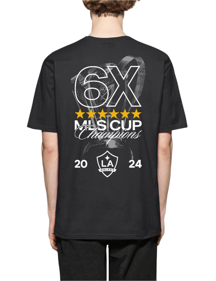 LA GALAXY 2024 6X CHAMPS BLACK T-SHIRT