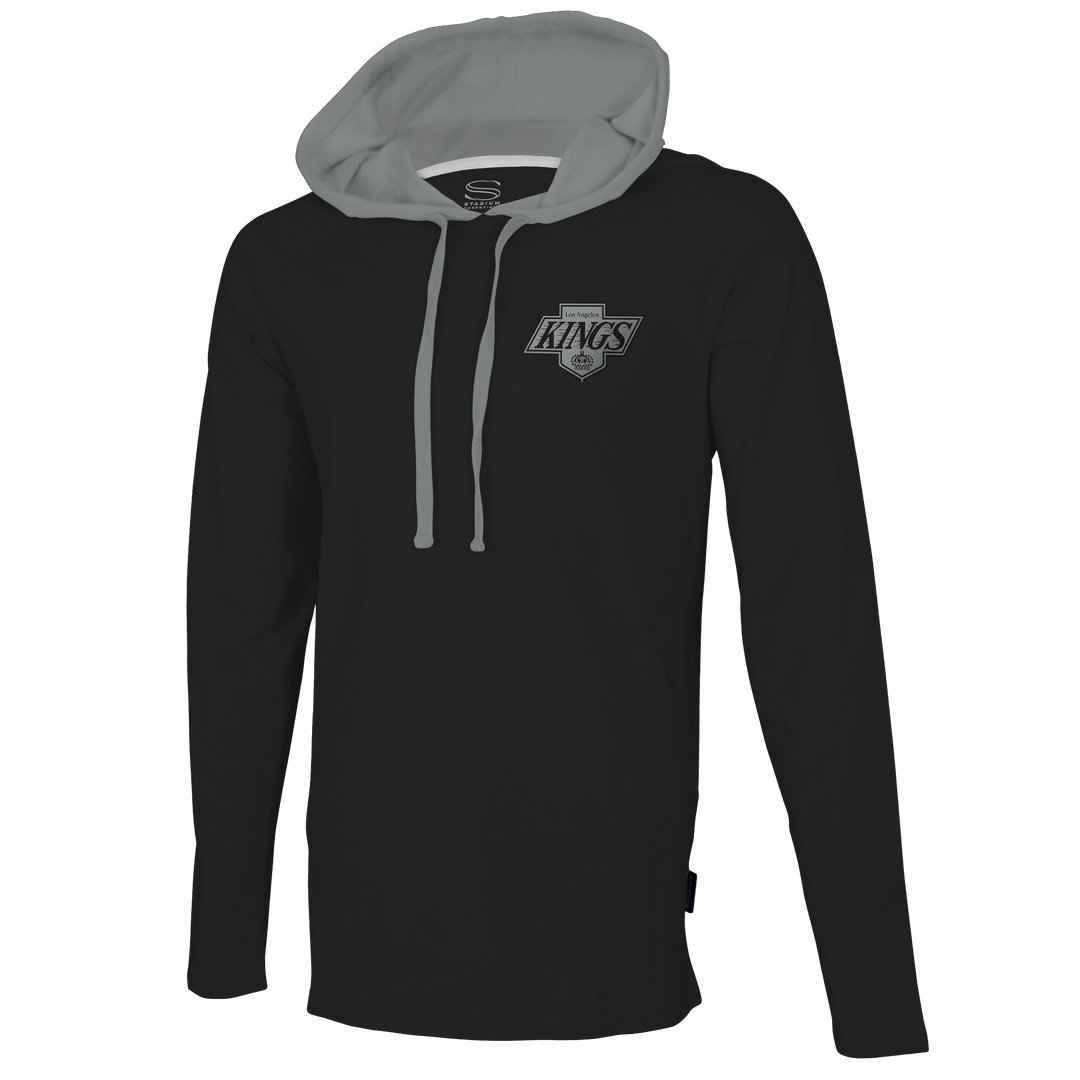 LA Kings Stadium Essentials NHL Tradition Black Long Sleeve Hooded T-Shirt