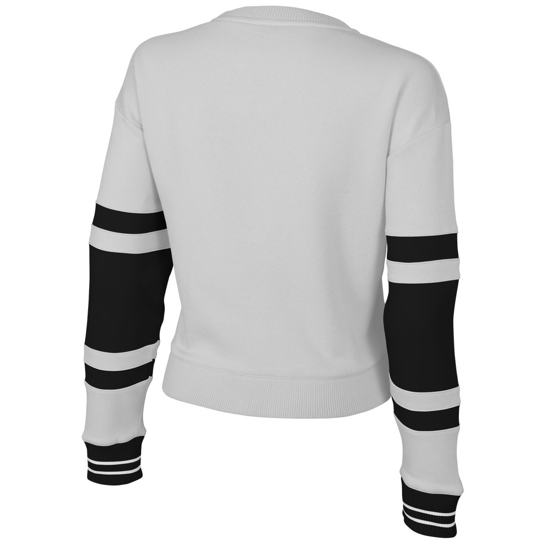 LA Kings Women Stadium Essentials NHL Scrimmage White Cropped Long Sleeve Shirt