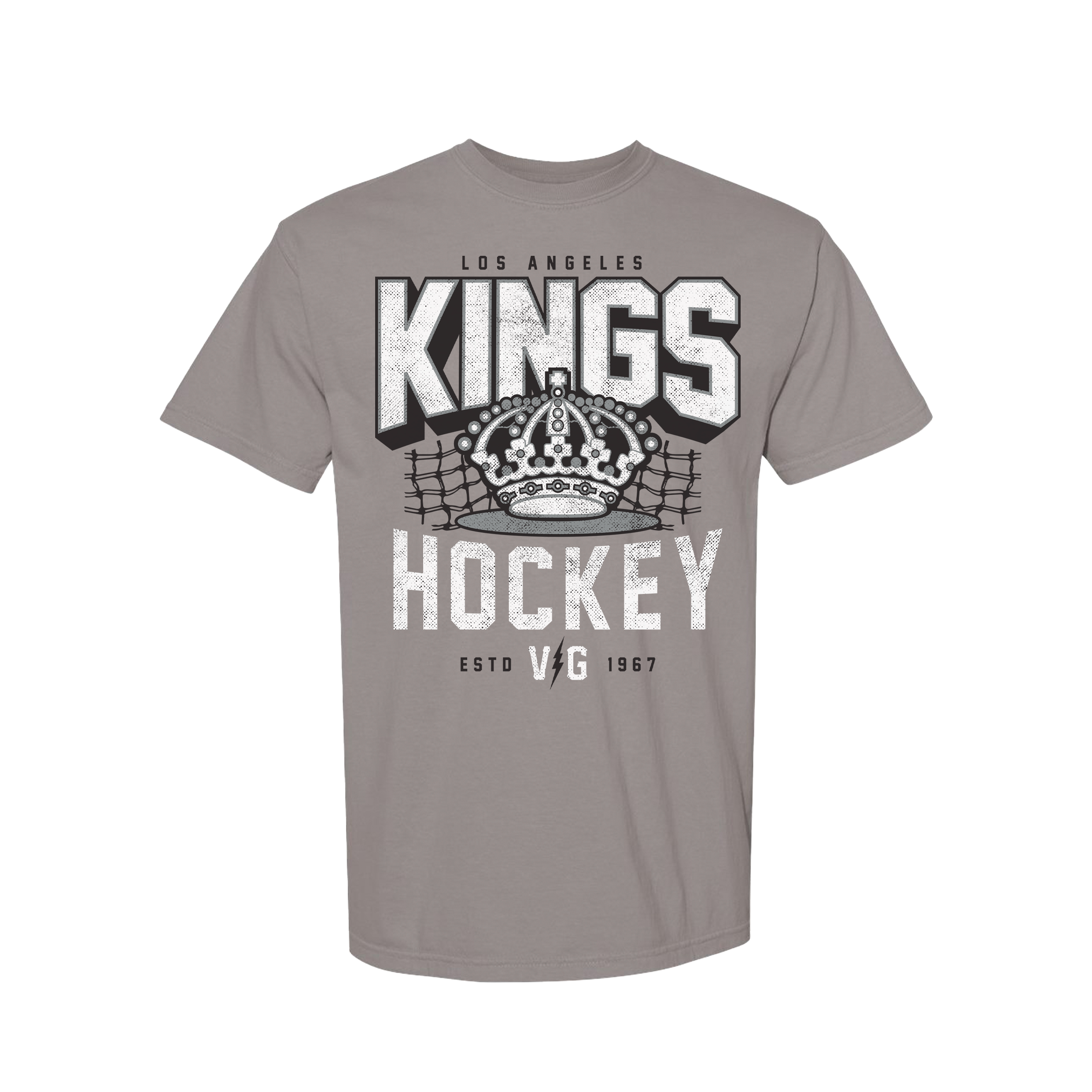 Kings Violent Gentlemen Crown Logo Hockey Gray T-Shirt – Team LA Store