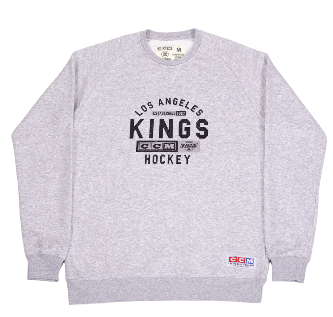 LA Kings CCM Grey Fleece Crewneck Wordmark