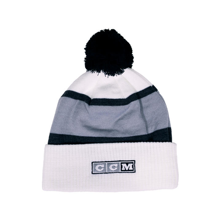 LA Kings CCM Chevy Logo White Knit Pom Beanie