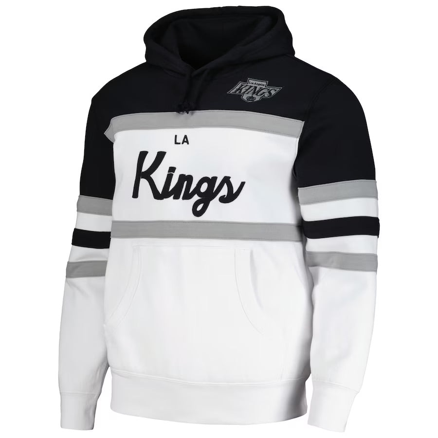 LA Kings Mitchell & Ness Head Coach Chevy Logo Black and White Hoodie