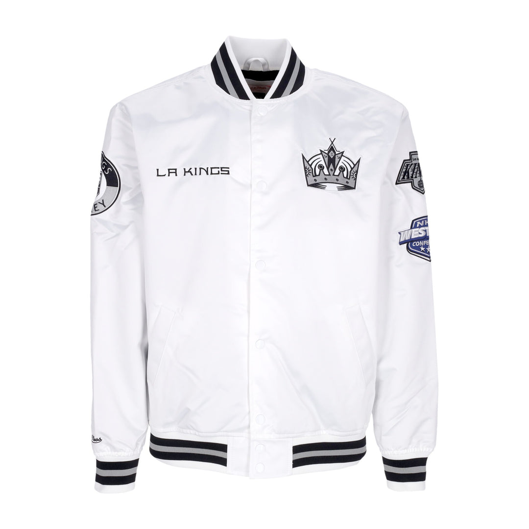 LA Kings Mitchell & Ness Hometown Lightweight White Satin Jacket