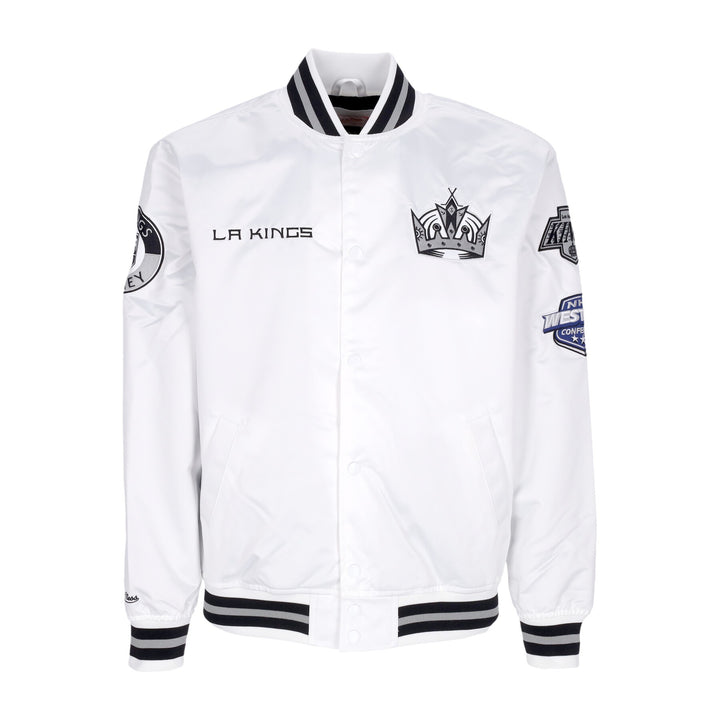 LA Kings Mitchell & Ness Hometown Lightweight White Satin Jacket