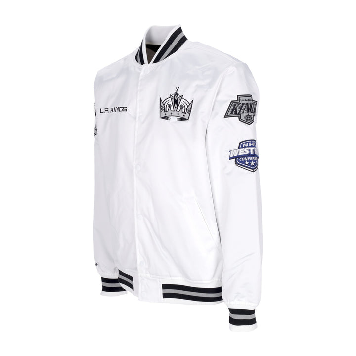 LA Kings Mitchell & Ness Hometown Lightweight White Satin Jacket