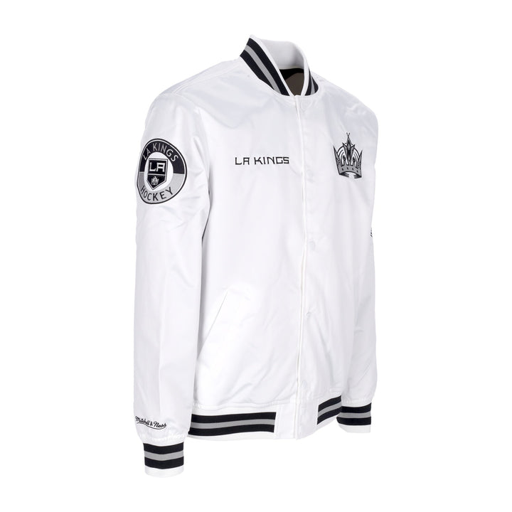 LA Kings Mitchell & Ness Hometown Lightweight White Satin Jacket
