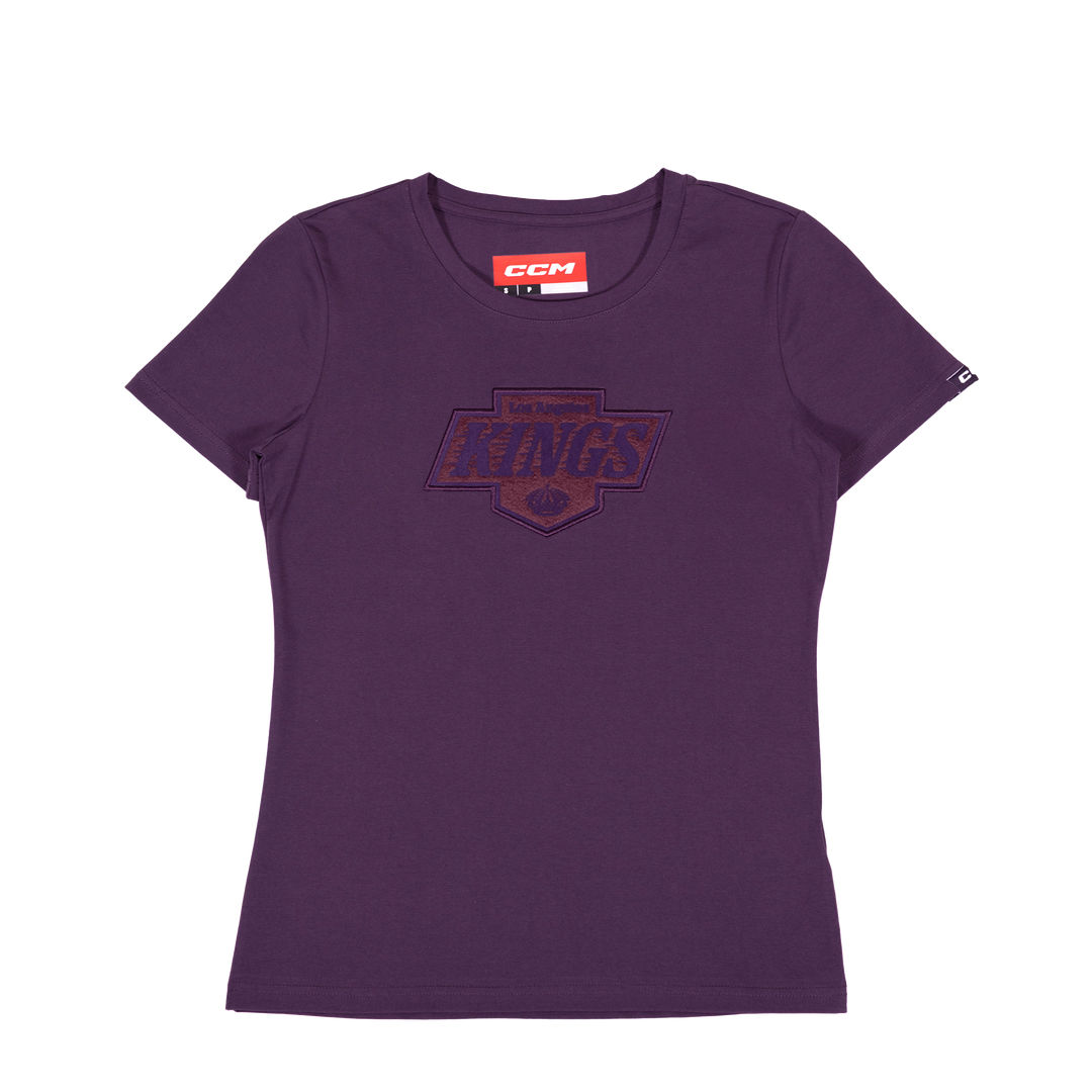 LA Kings Womens Chevy Logo Purple Short Sleeve Tee