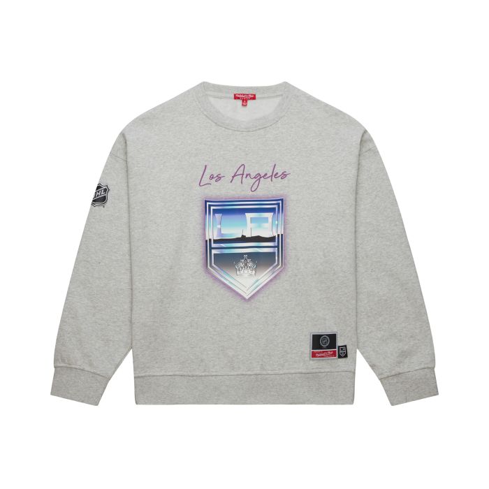 LA Kings Women's Mitchell & Ness Stateside Gray Pastel Crewneck