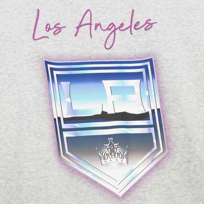 LA Kings Women's Mitchell & Ness Stateside Gray Pastel Crewneck