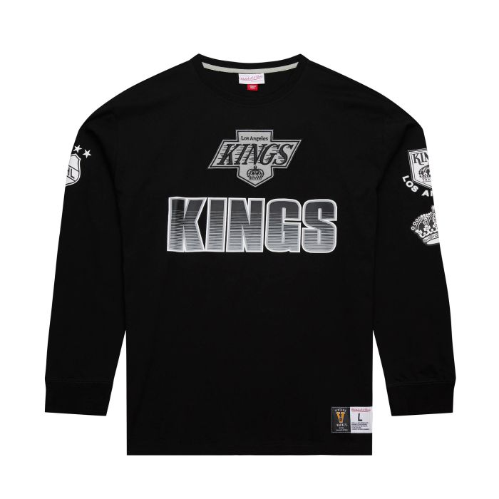 LA Kings Mitchell Ness Black All Over Vintage Long Sleeve Primary Logo