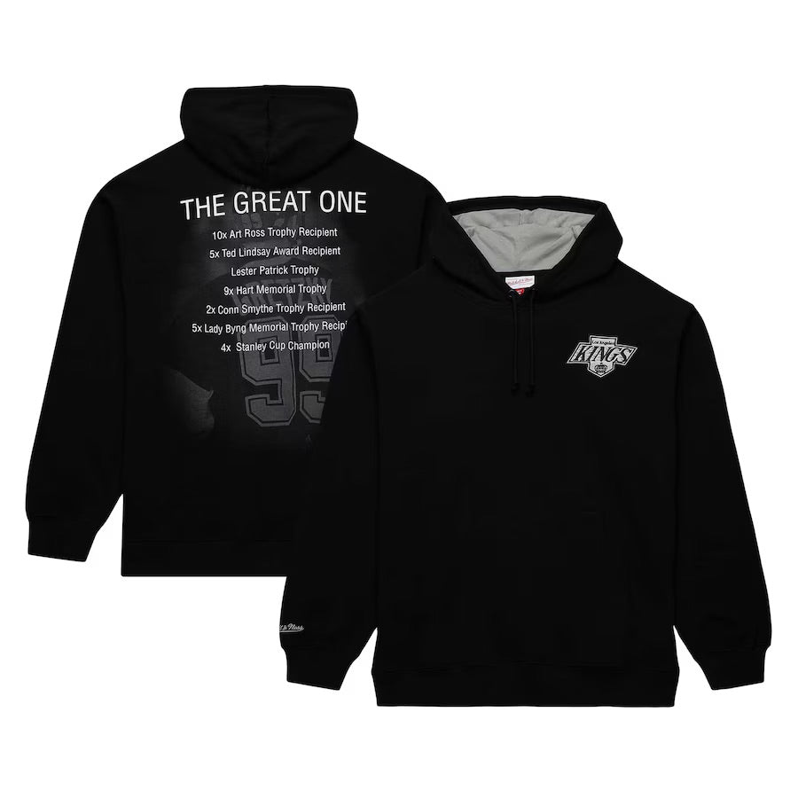 Wayne Gretzky LA Kings Mitchell & Ness Chevy Logo Premium Fleece Black Hoodie